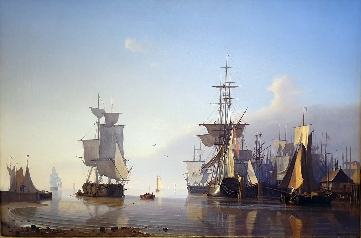 Marina con velieri da Adolph Friedrich Vollmer