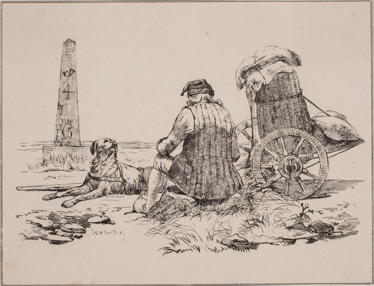 Il venditore ambulante e il suo cane da Johan Adolph Kittendorff