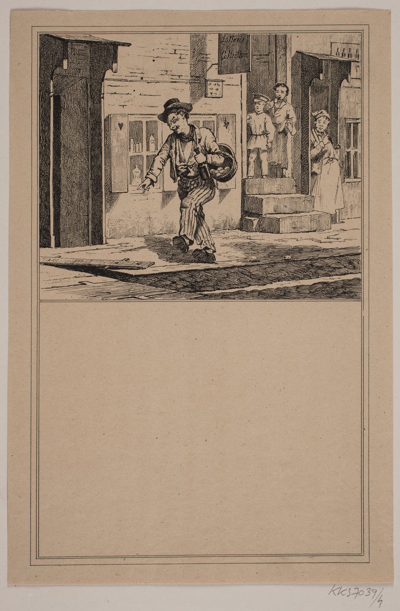 Il ubriaco. Nr. 3. in Chr. Winther e M. Rørbye, "25 Immagini per bambini piccoli" da Johan Adolph Kittendorff