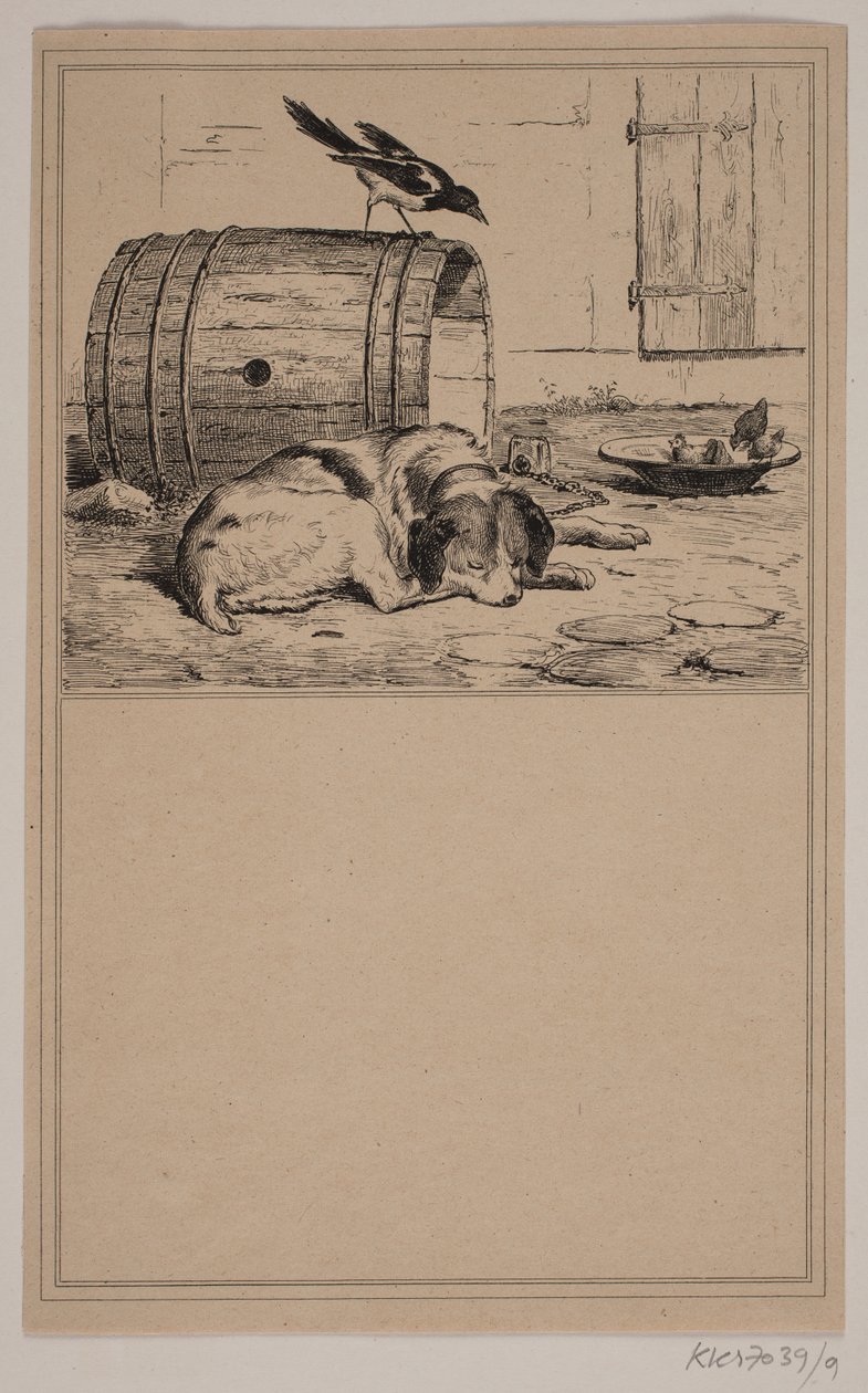 La mangiatoia del cane. N. 8 in Chr. Winther e M. Rørbye, "25 Immagini per bambini piccoli" da Johan Adolph Kittendorff