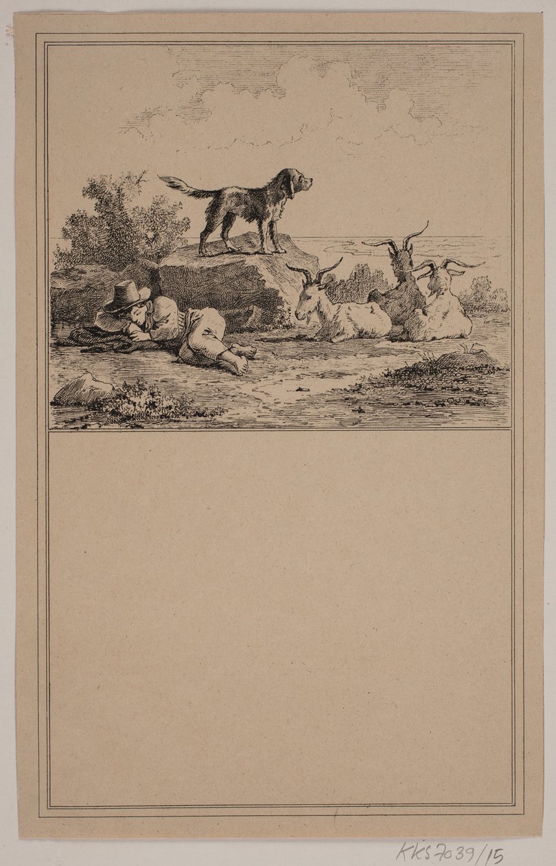 Il pastorello. Nr. 14 in Chr. Winther e M. Rørbye, "25 Immagini per bambini" da Johan Adolph Kittendorff