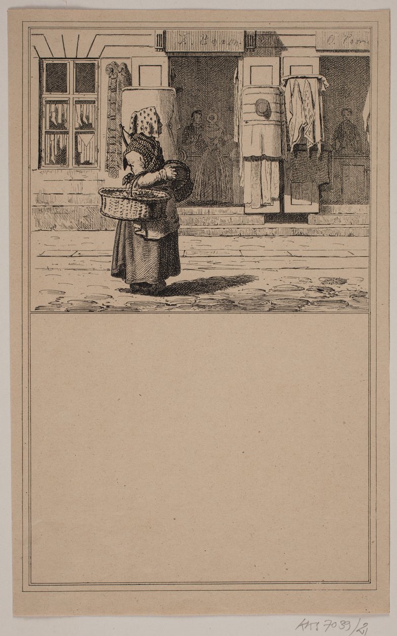 Donna al negozio. N. 20 in Chr. Winther e M. Rørbye, "25 Immagini per bambini piccoli" da Johan Adolph Kittendorff