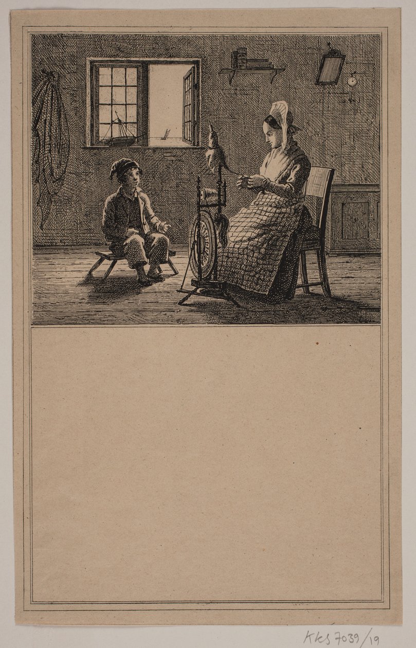 Madre e figlio. N. 18 in Chr. Winther e M. Rørbye, "25 Immagini per bambini piccoli" da Johan Adolph Kittendorff