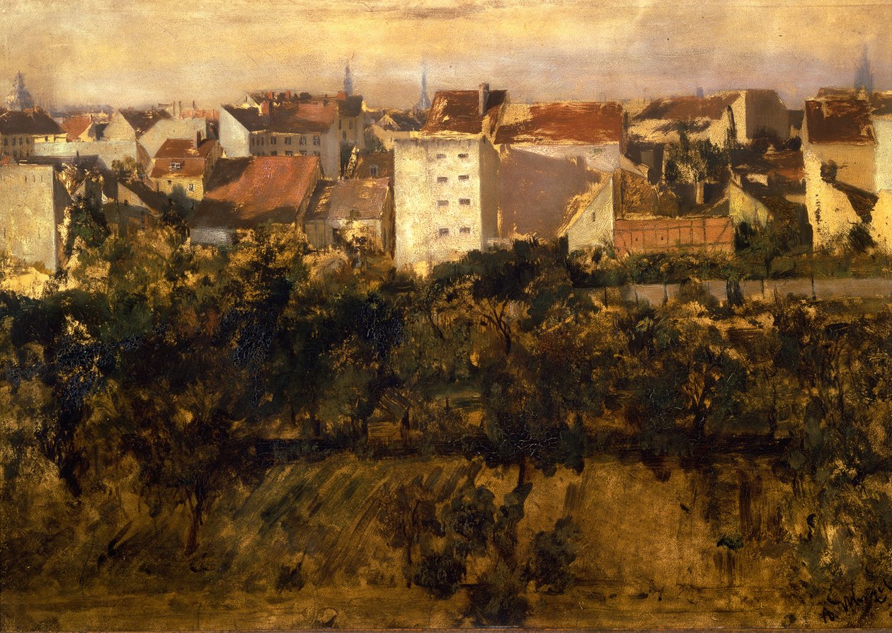 Veduta di case sul retro da Adolph Menzel