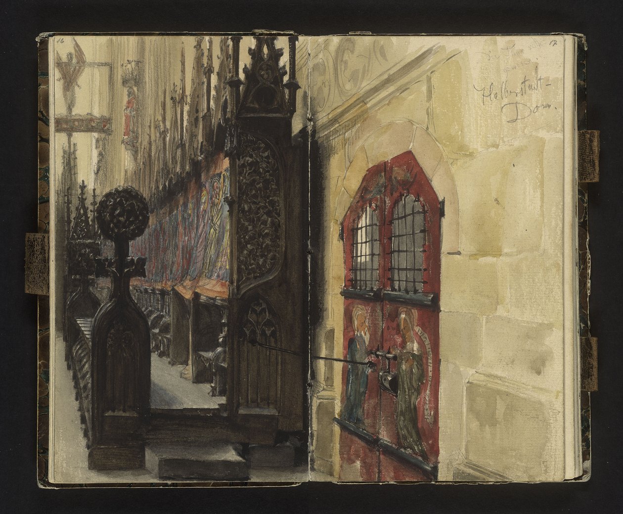 Vista degli stalli del coro nella cattedrale di Halberstadt da Adolph Menzel