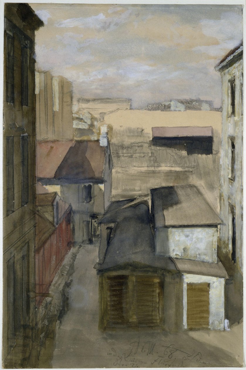 Vista dalla finestra al numero 24 della Luisenstraße da Adolph Menzel