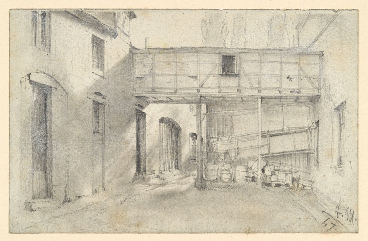 Veduta in un cortile da Adolph Menzel