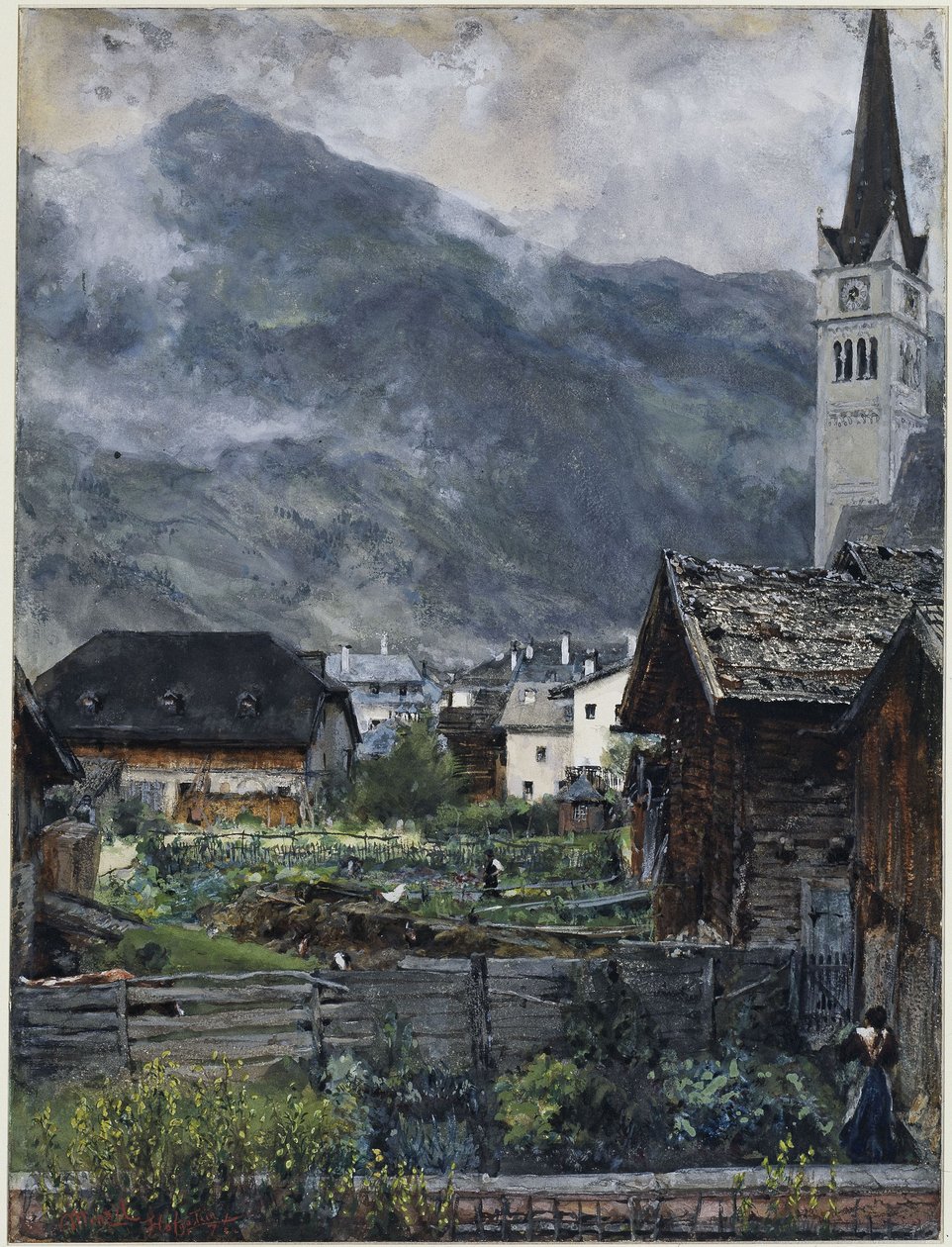 Vista dalla Villa Herrmann sulla valle di Hofgastein da Adolph Menzel