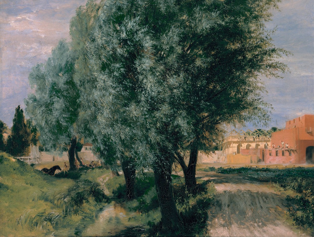 Cantiere con salici, 1846 da Adolph Menzel