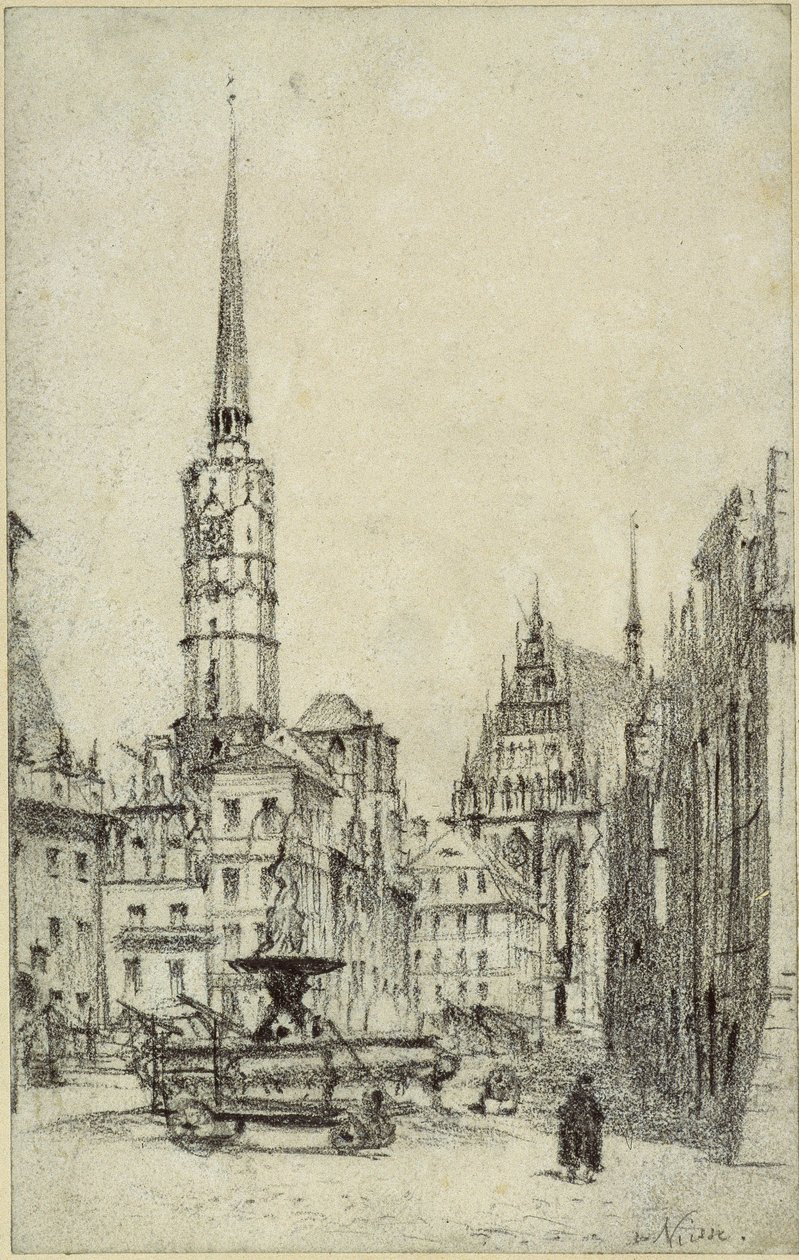 La piazza del mercato di Neisse da Adolph Menzel