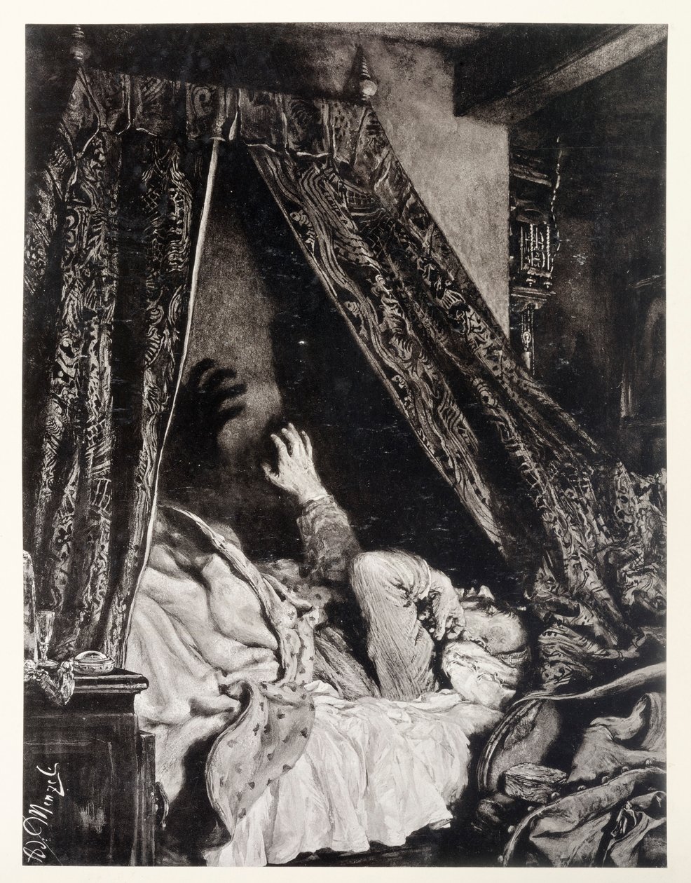Il sogno tormentoso di Adamo, per "La brocca rotta" di Heinrich von Kleist da Adolph Menzel