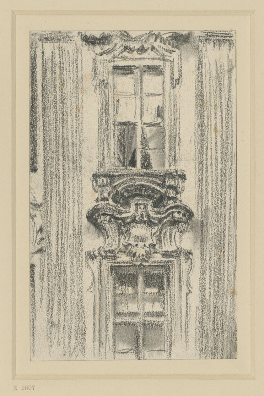 Dettaglio della facciata del British Hotel a Dresda da Adolph Menzel