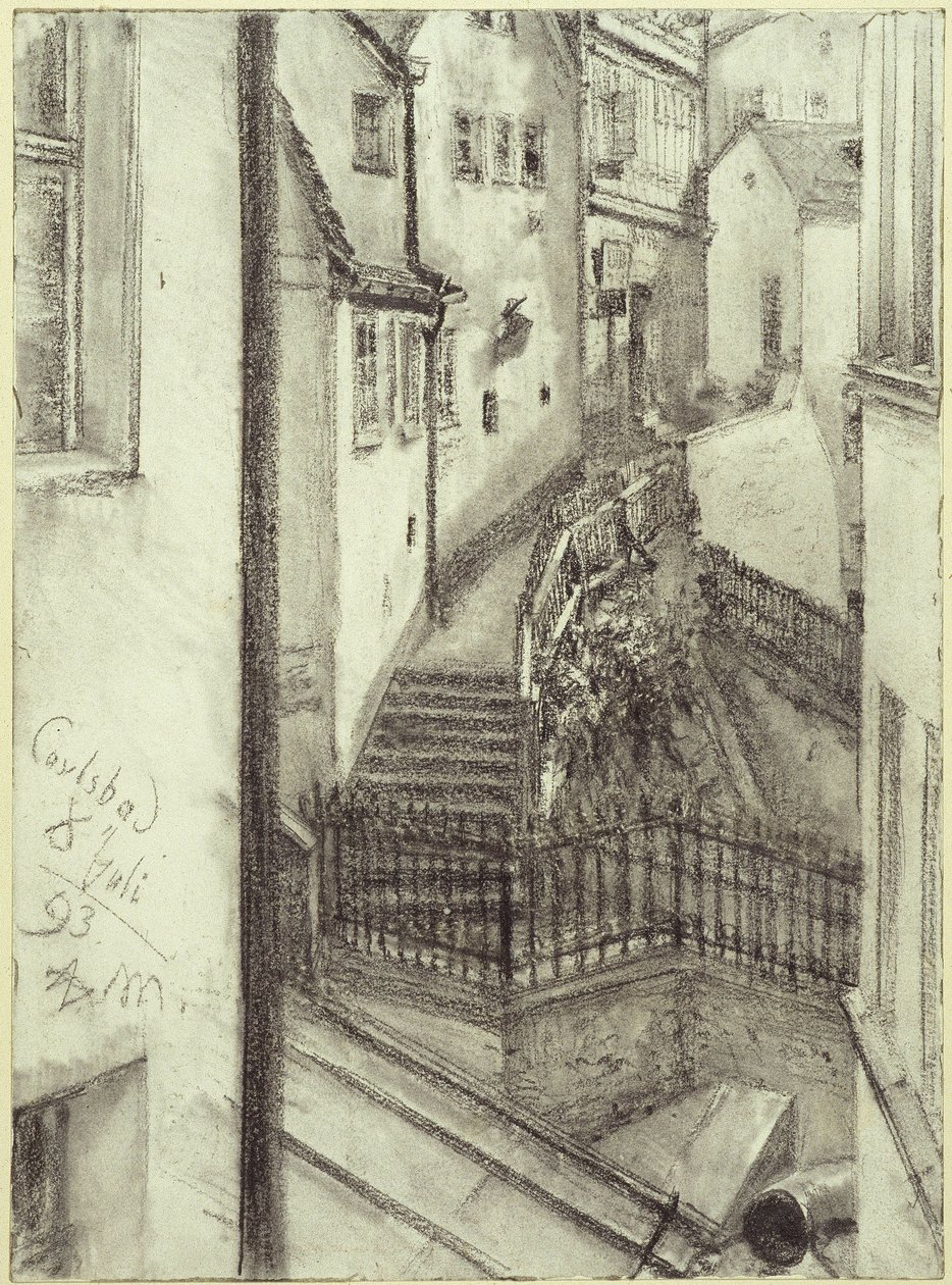 La Stiegengasse a Karlovy Vary da Adolph Menzel