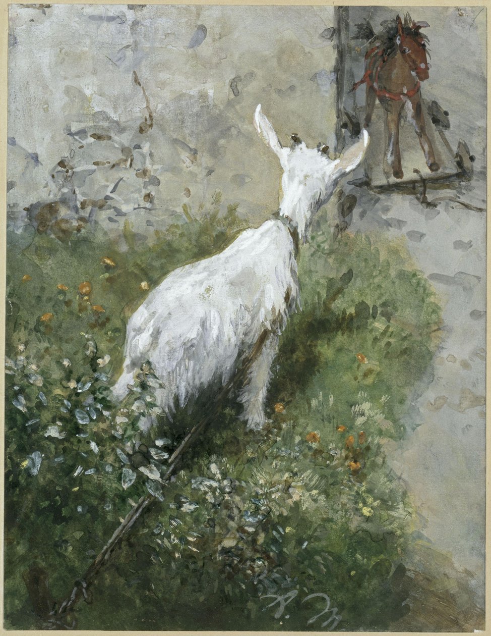 La capretta e il cavallino di legno. Tratto dall’“Album dei bambini” da Adolph Menzel