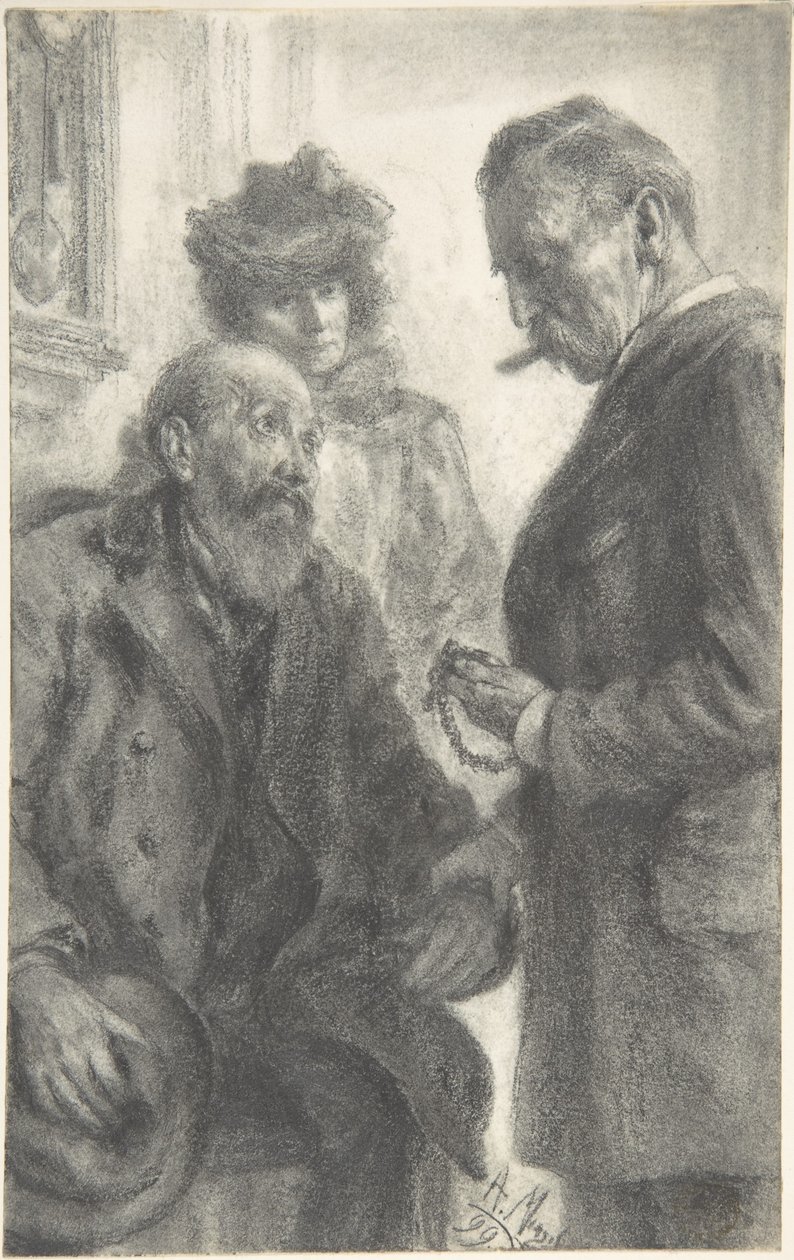 Medico e paziente da Adolph Menzel