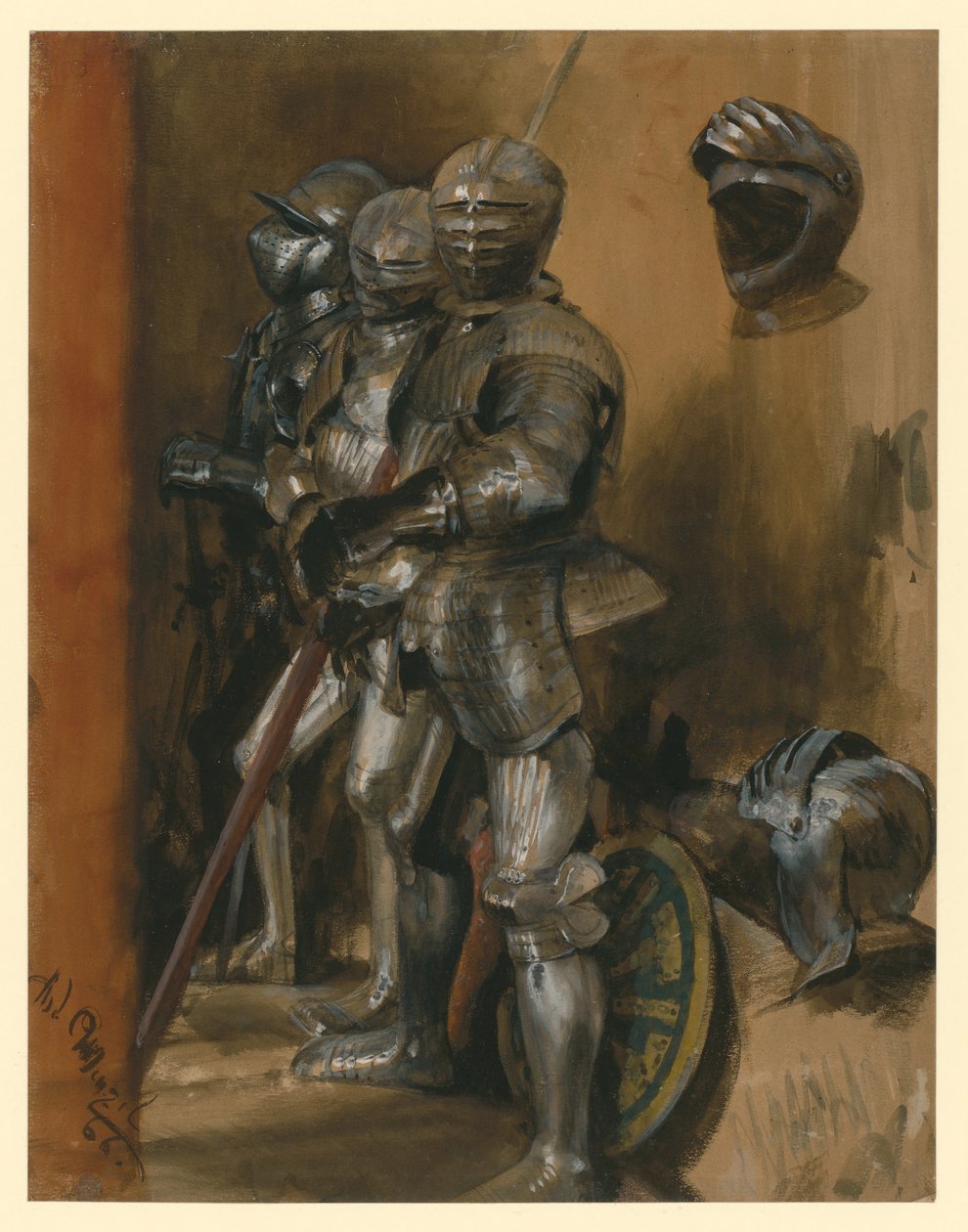 Tre armature e due elmi da Adolph Menzel
