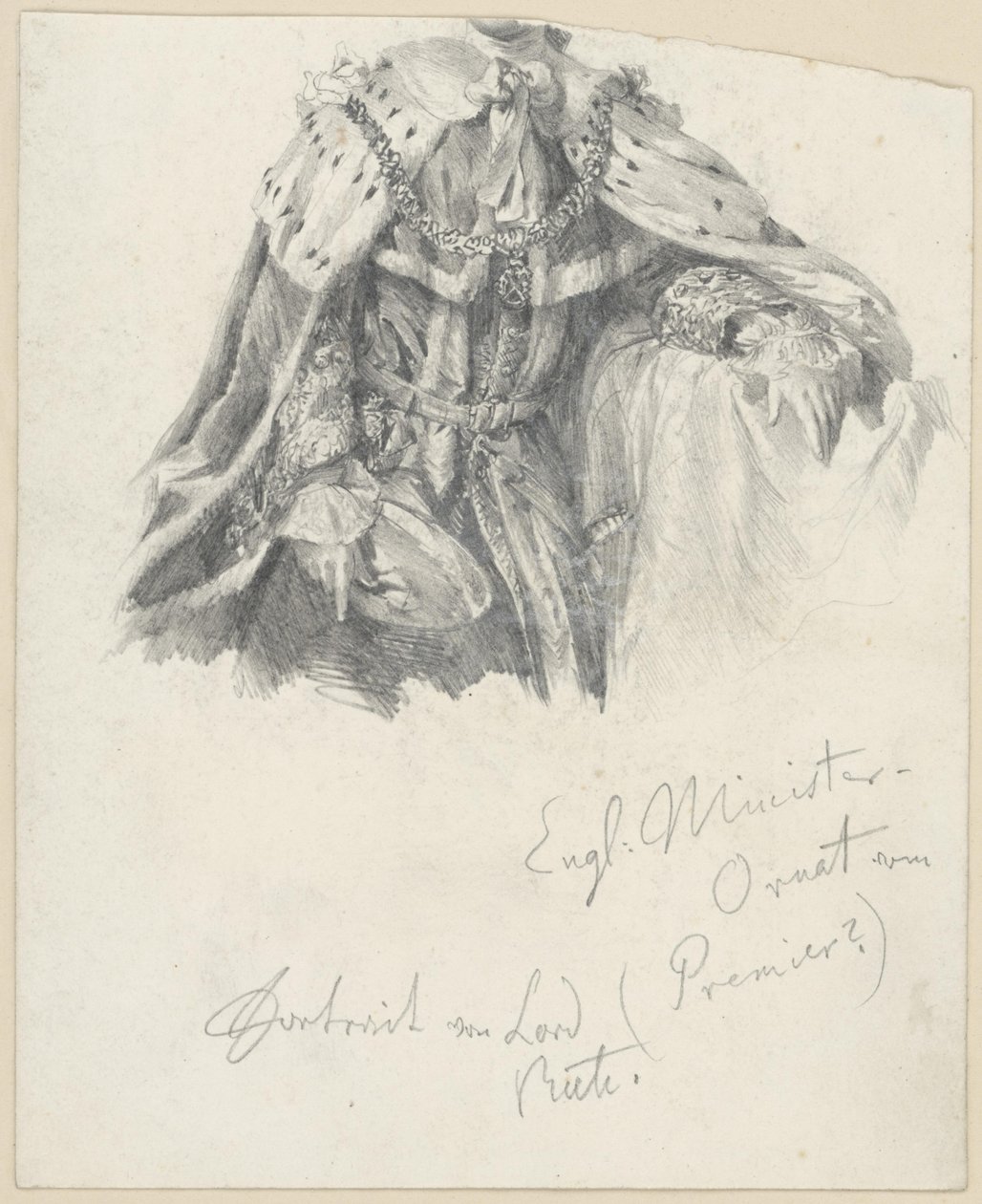 Veste ministeriale inglese dal ritratto di Lord Bute da Adolph Menzel