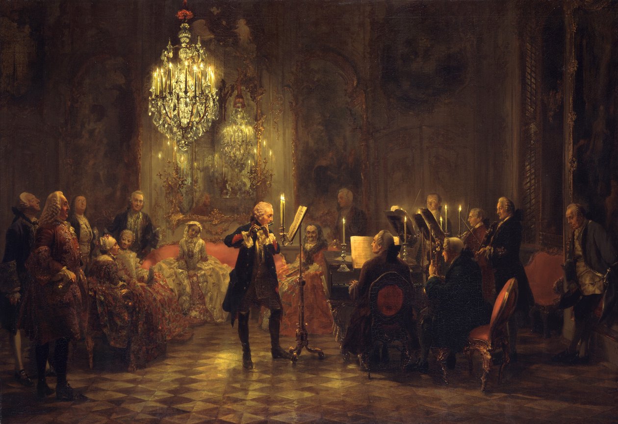 Concerto per flauto di re Federico II a Sanssouci da Adolph Menzel