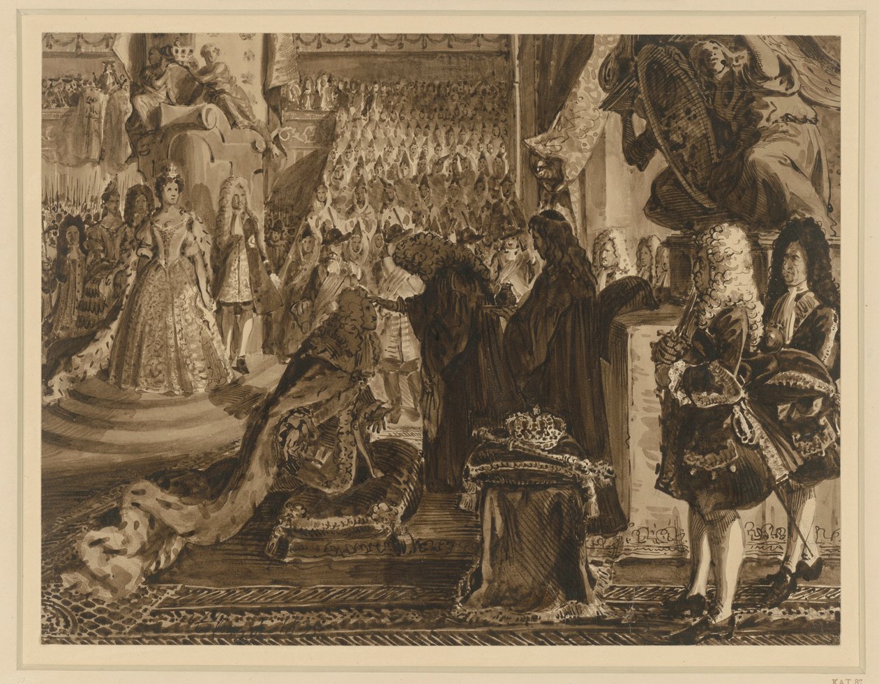 Federico I, re di Prussia, incoronato a Königsberg il 18 gennaio 1701. Bozza per le “Memorie della storia brandeburghese-prussiana” da Adolph Menzel