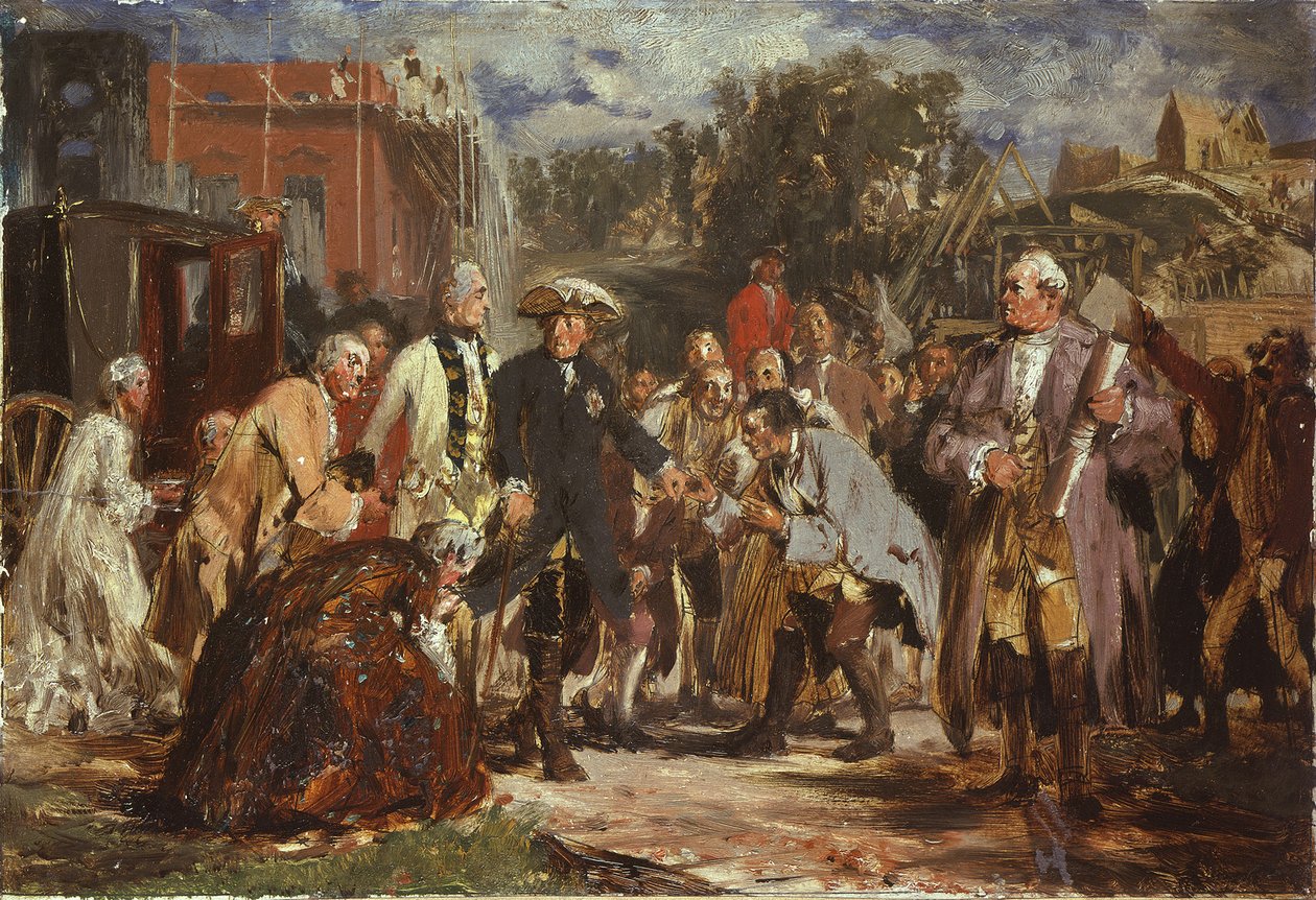 Federico il Grande in viaggio. Schizzo da Adolph Menzel