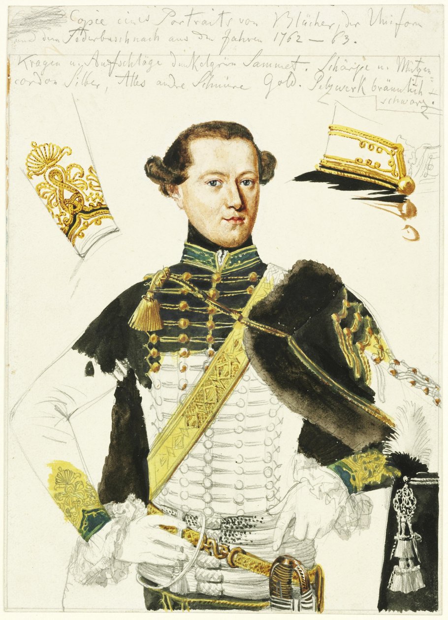 Gebhard Leberecht von Blücher. Schizzo tratto da un dipinto da Adolph Menzel