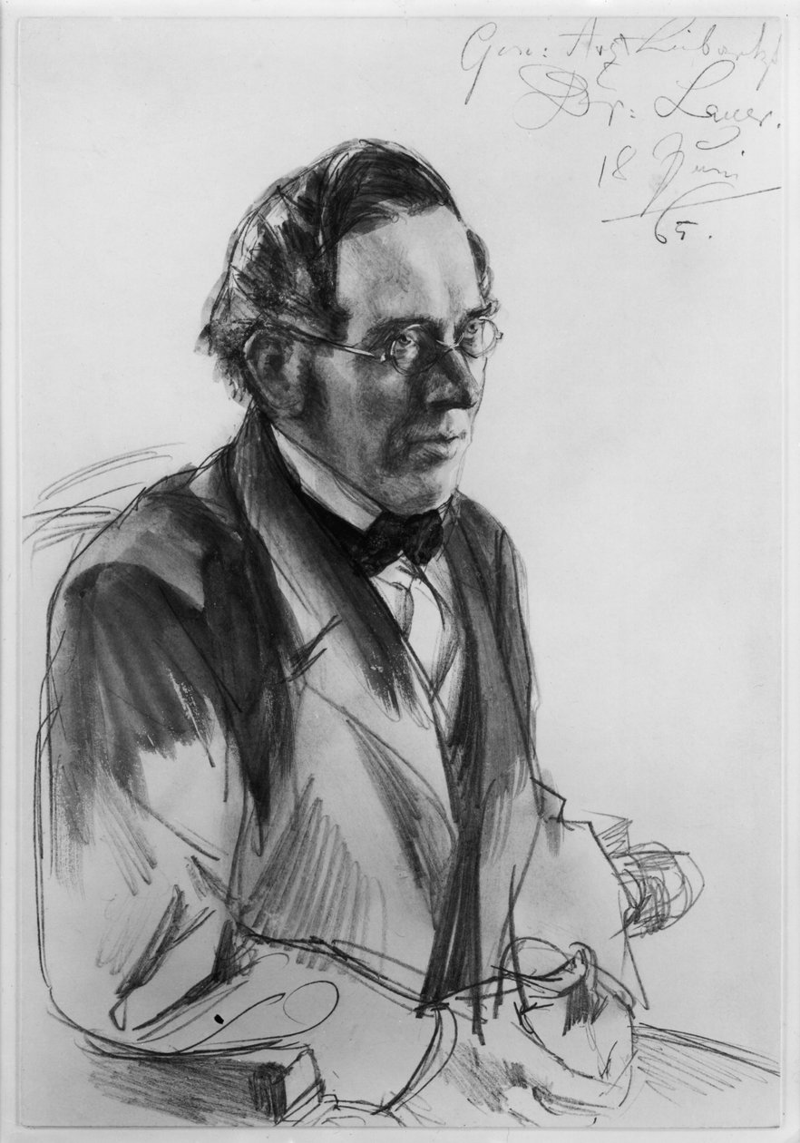 Medico generale e personale dott. Gustav Lauer. Studio per il dipinto «Incoronazione di Guglielmo I a Königsberg» da Adolph Menzel