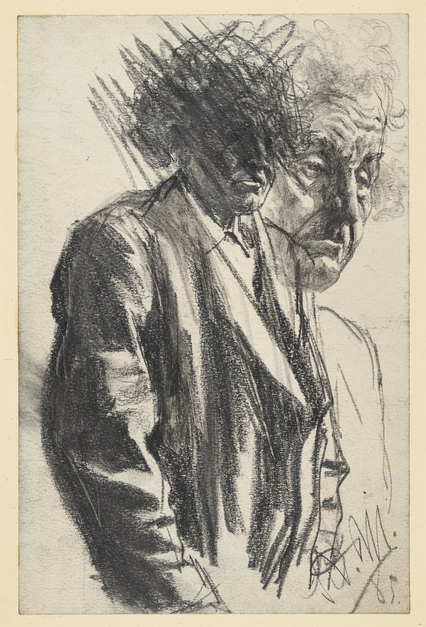 Mezza figura di un uomo anziano (la testa è stata scartata), il volto ripetuto da Adolph Menzel