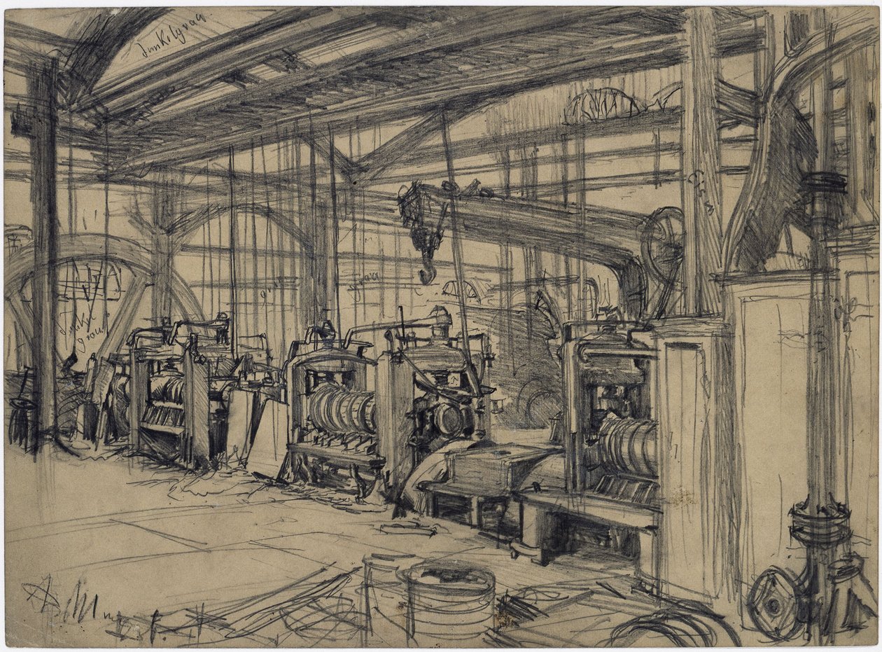 Capo della laminatoio di Königshütte. Studio su “Il laminatoio di ferro. I ciclopi moderni” da Adolph Menzel