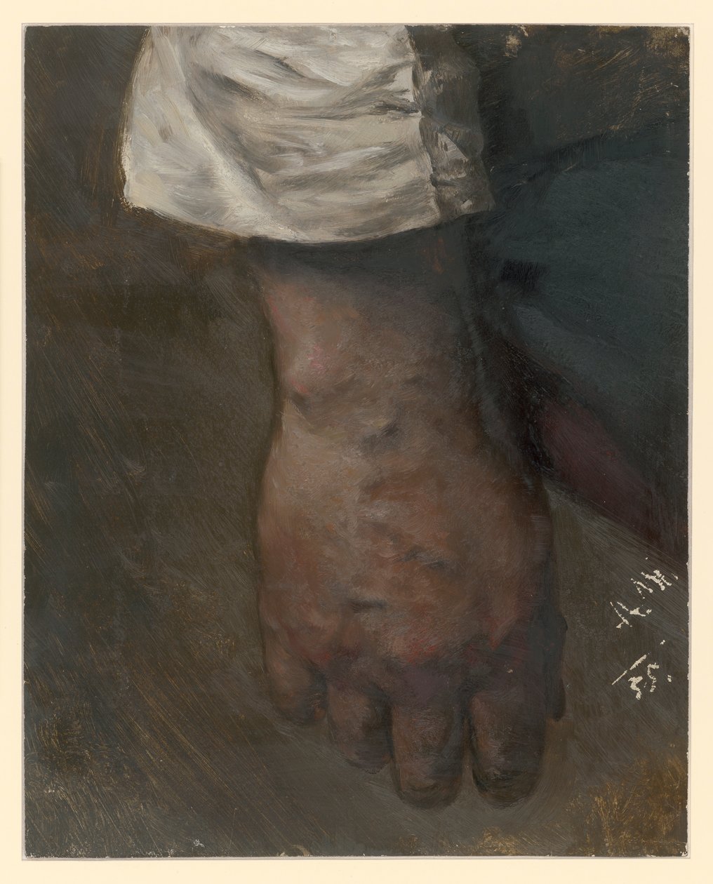 Mano destra penzolante con manica dal polsino ampio da Adolph Menzel