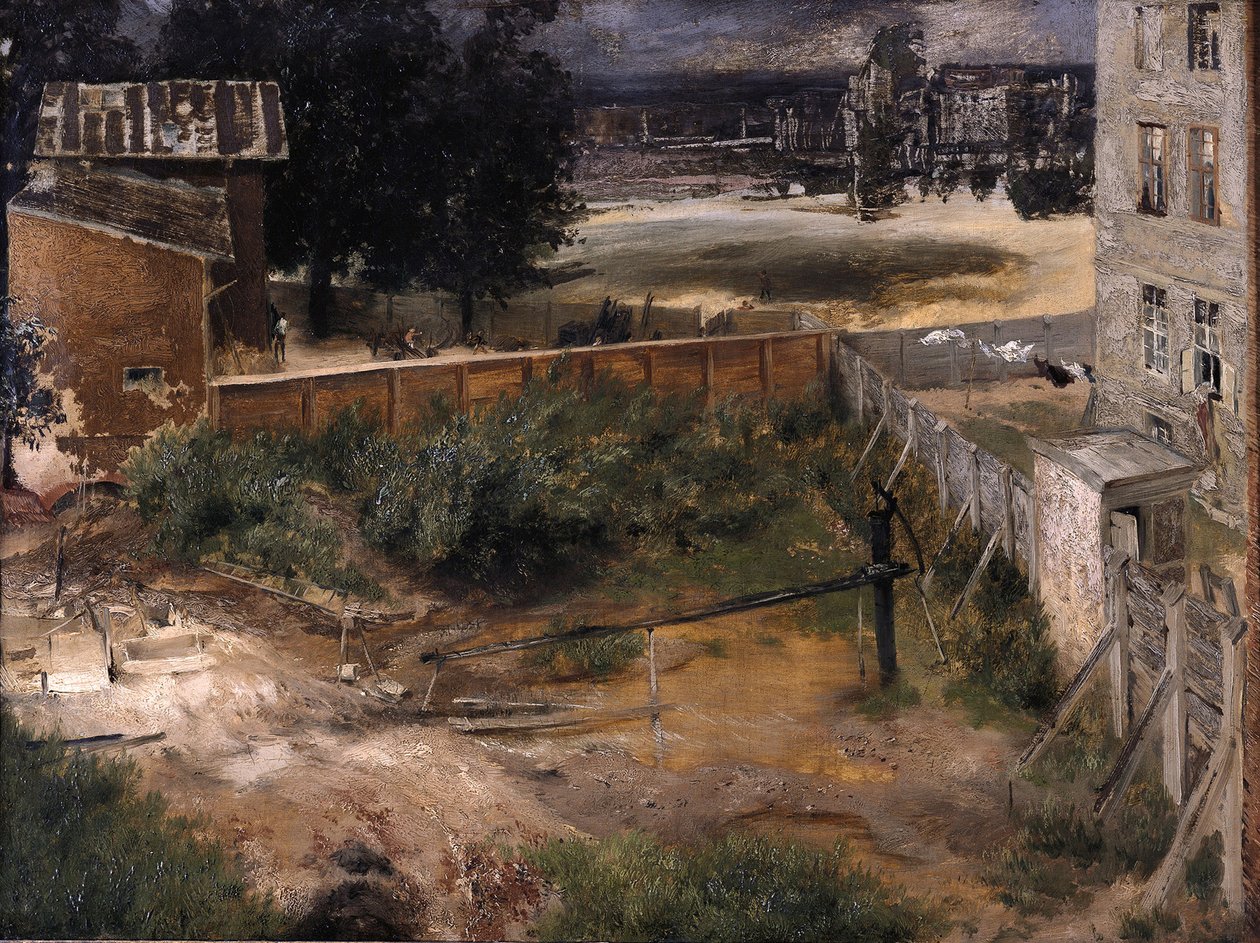 Edificio sul retro e cortile da Adolph Menzel