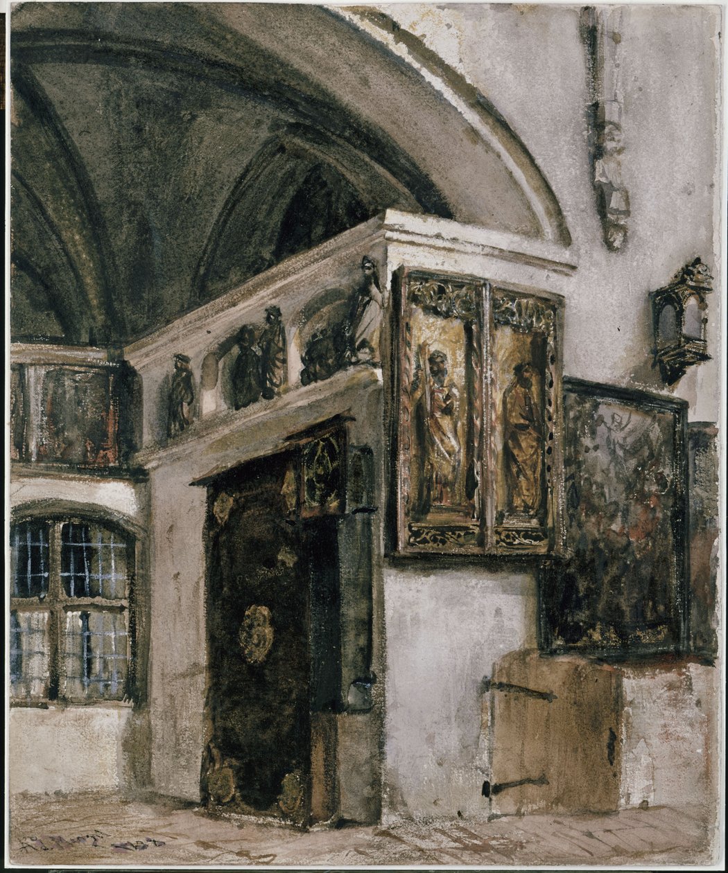 Interno della chiesa del monastero di Berlino da Adolph Menzel
