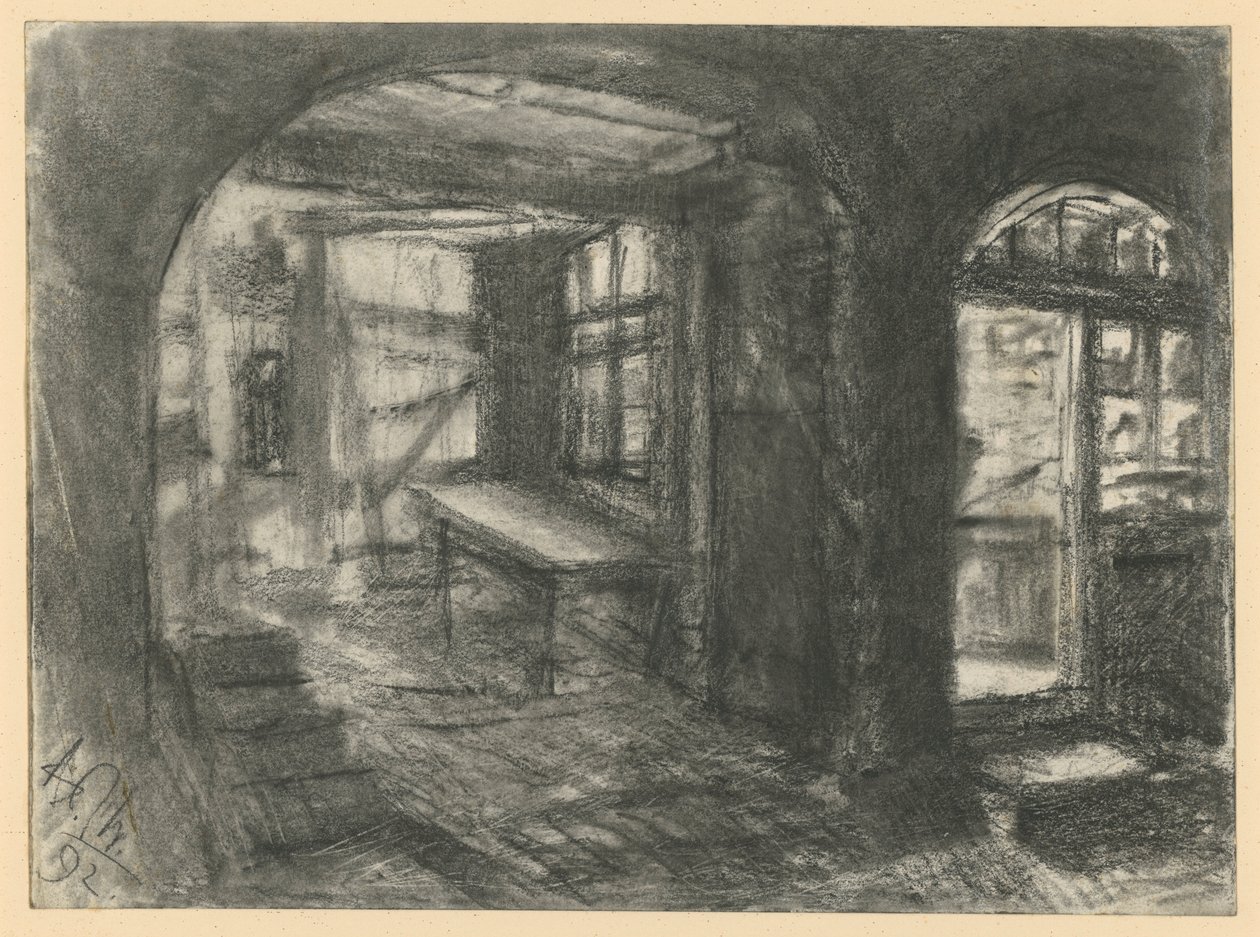 Interno di una casa colonica da Adolph Menzel