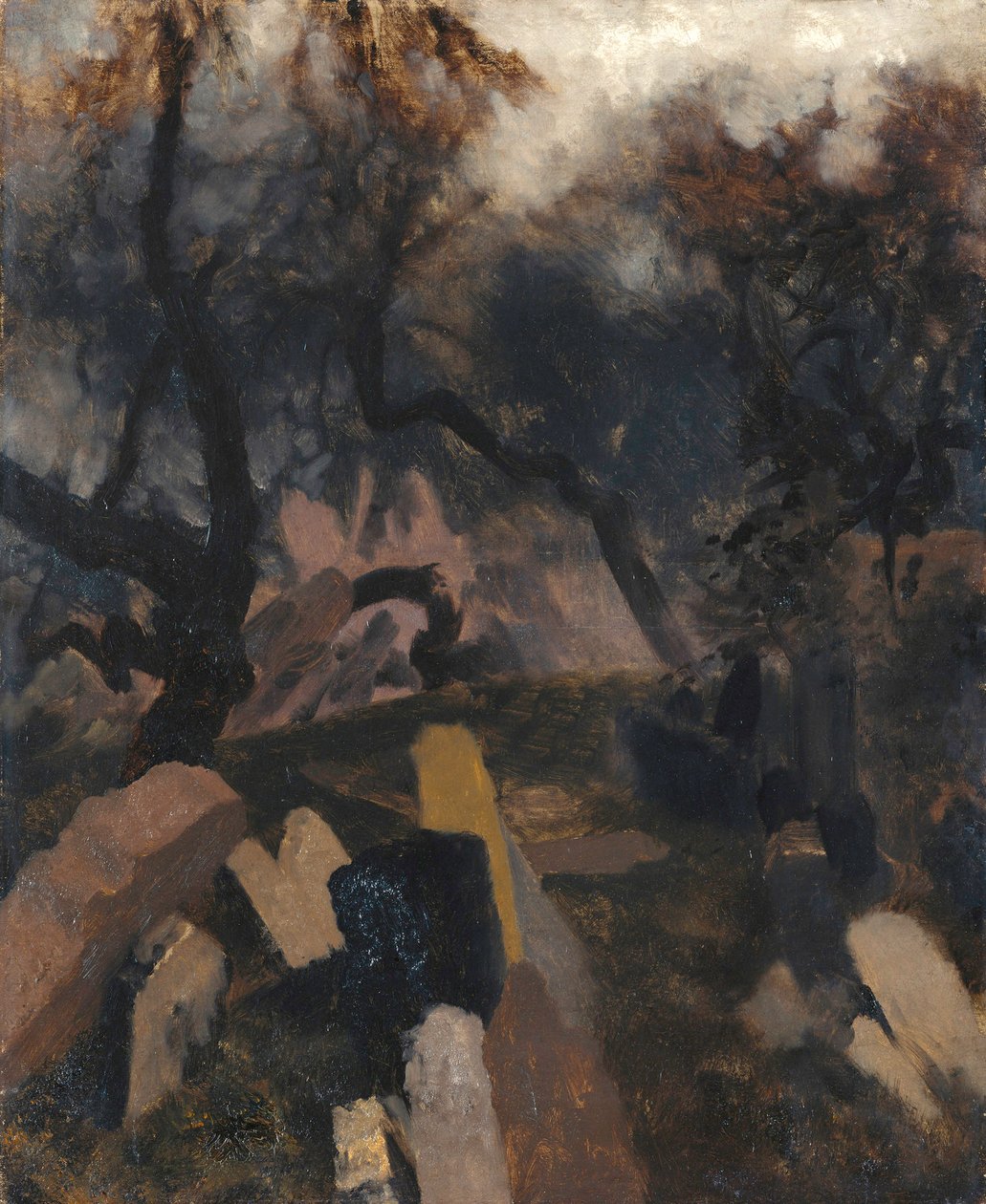 Cimitero ebraico a Praga da Adolph Menzel