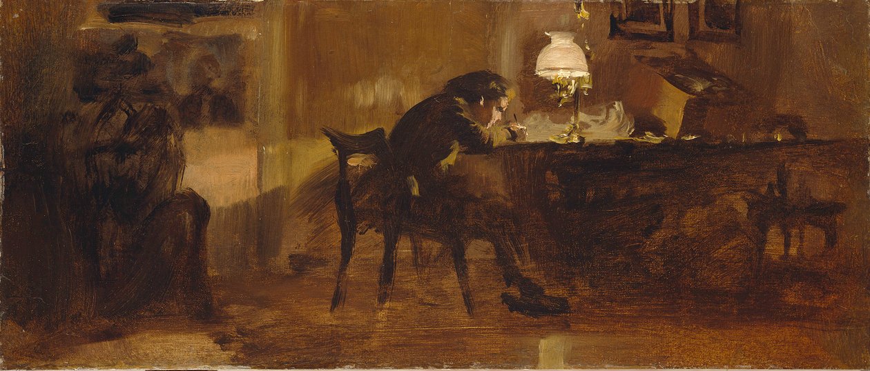 Ragazzo alla scrivania da Adolph Menzel