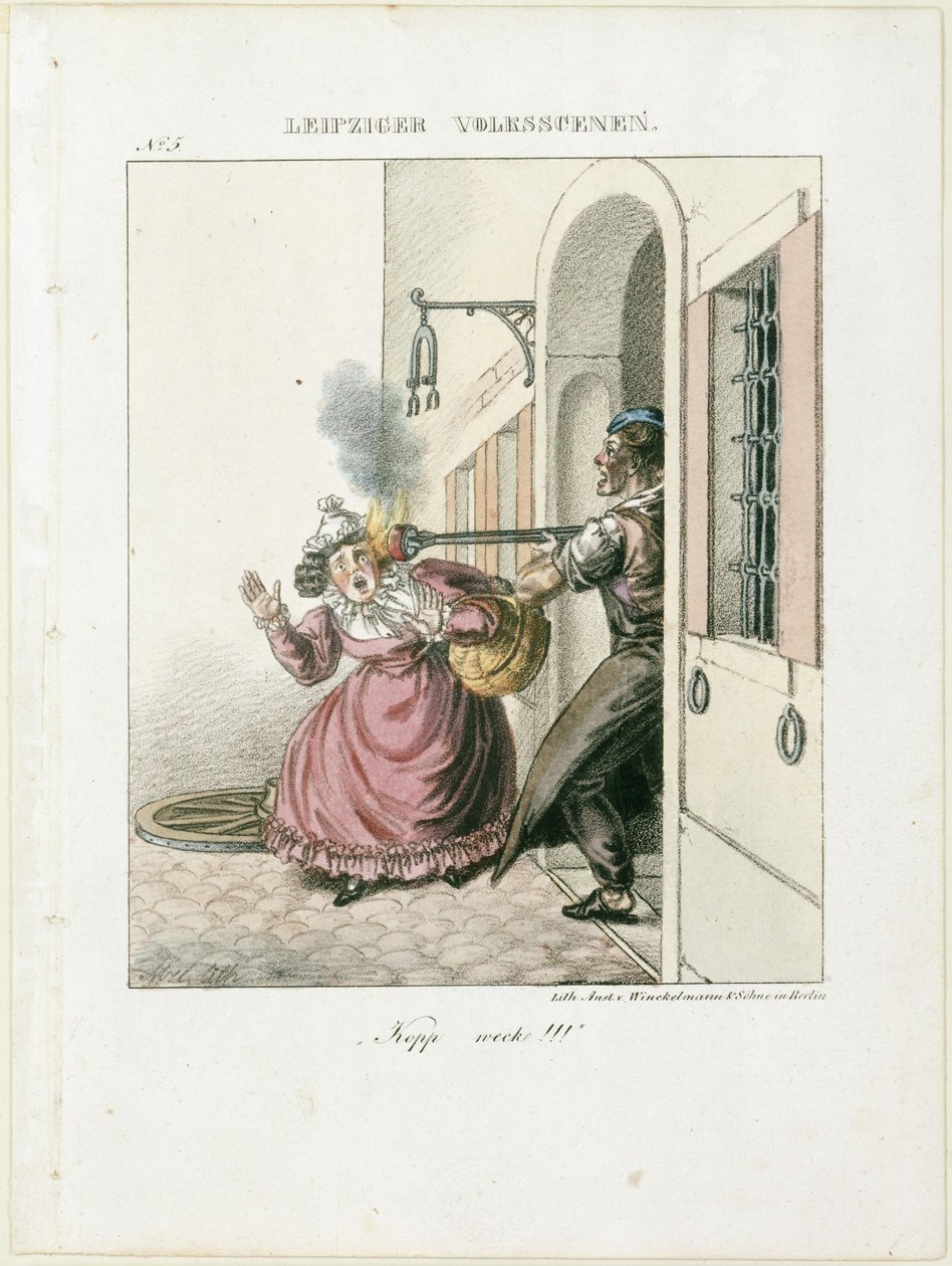 "Kopp, svegliati!". Da: "Leipziger Volksszenen" da Adolph Menzel