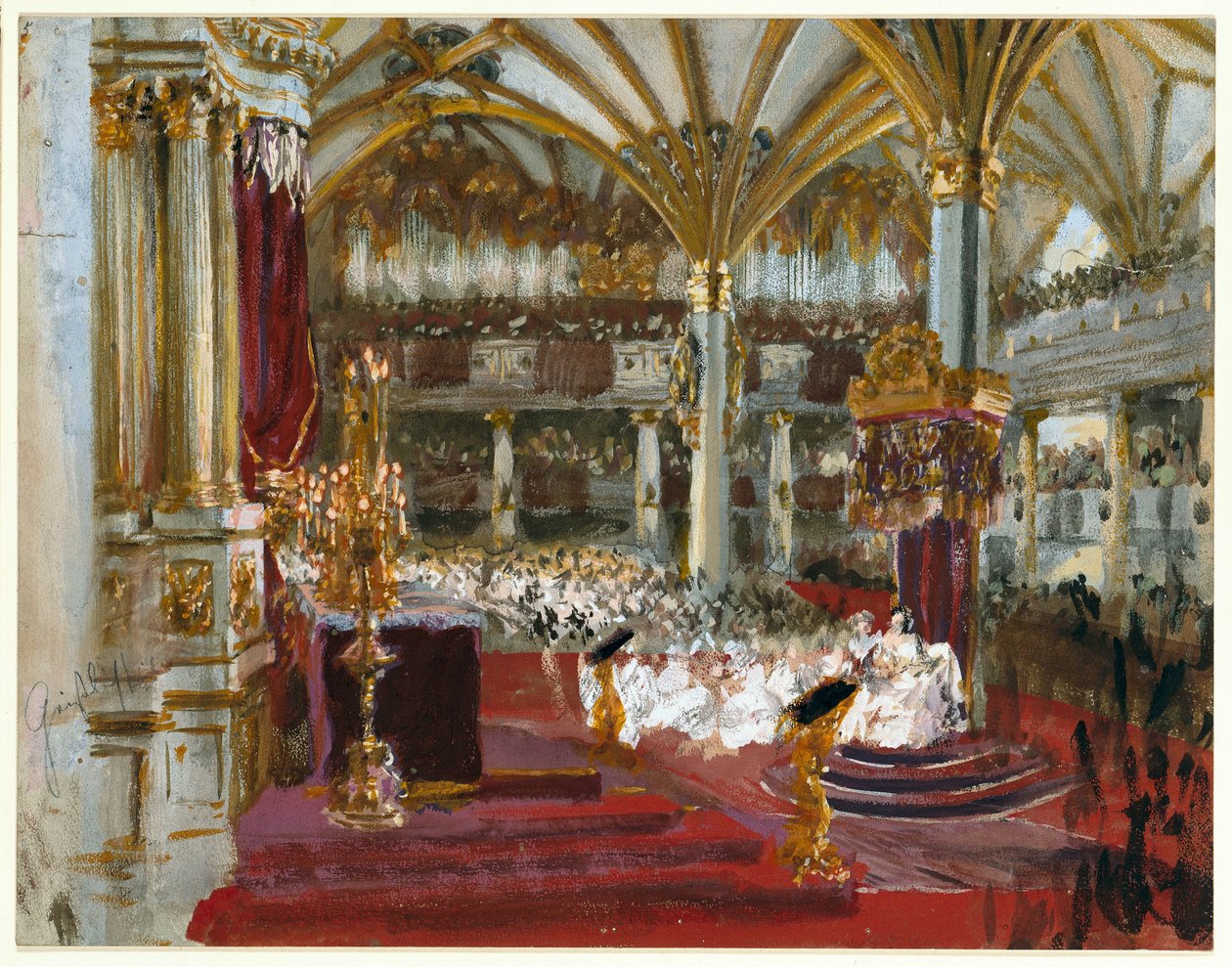Incoronazione di Guglielmo I nella chiesa del castello di Königsberg, 1861 da Adolph Menzel