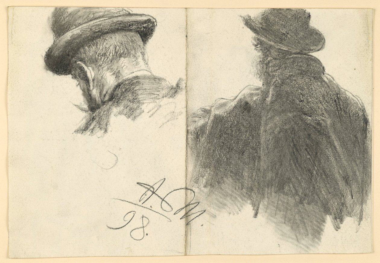 Uomo con cappello visto da dietro, testa ripetuta da Adolph Menzel
