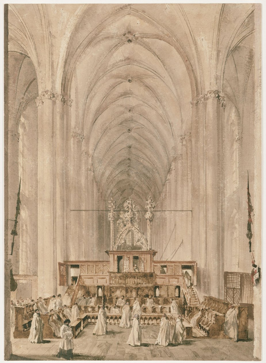 Navata della chiesa di Santa Elisabetta a Marburgo da Adolph Menzel