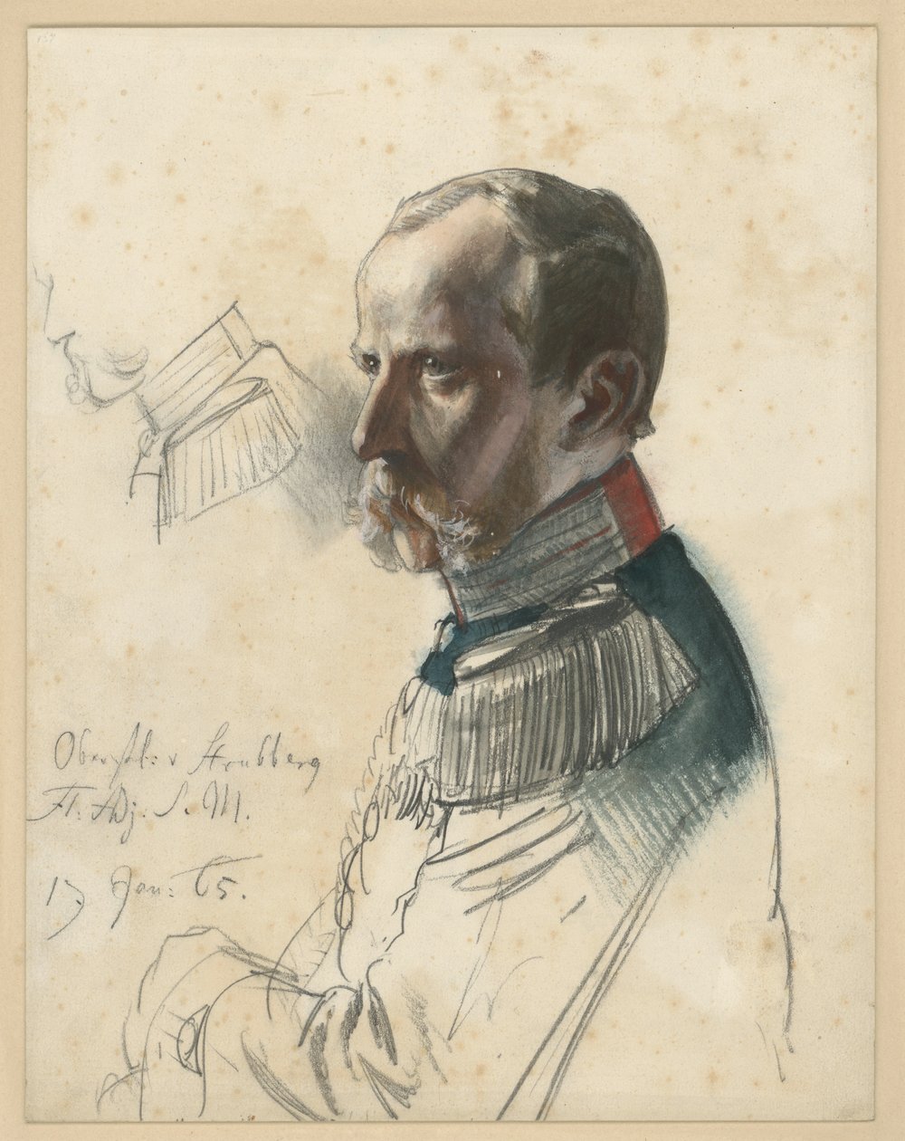 Tenente colonnello von Strubberg, aiutante di campo del re da Adolph Menzel