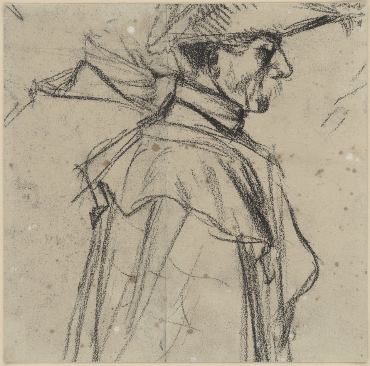 Ufficiale con cappello e cappotto da Adolph Menzel