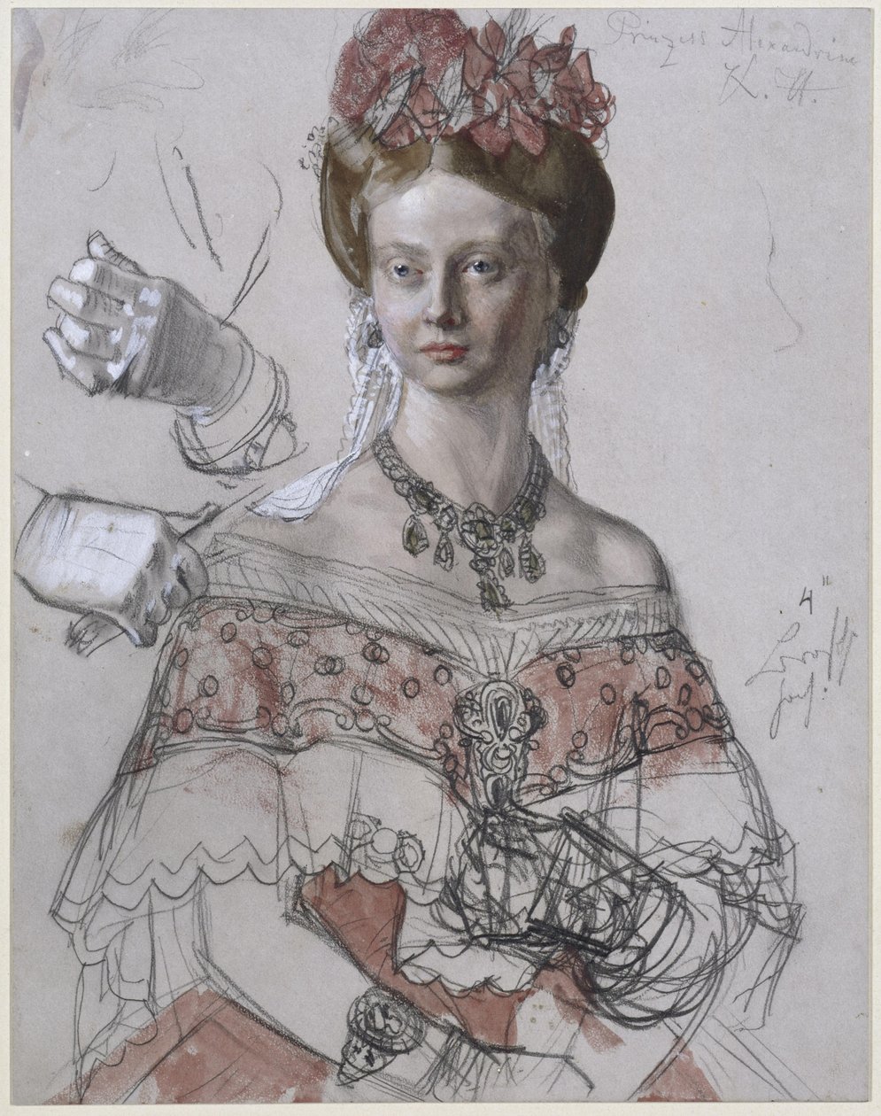 Principessa Alessandrina di Prussia, studio di ritratto per il dipinto «L