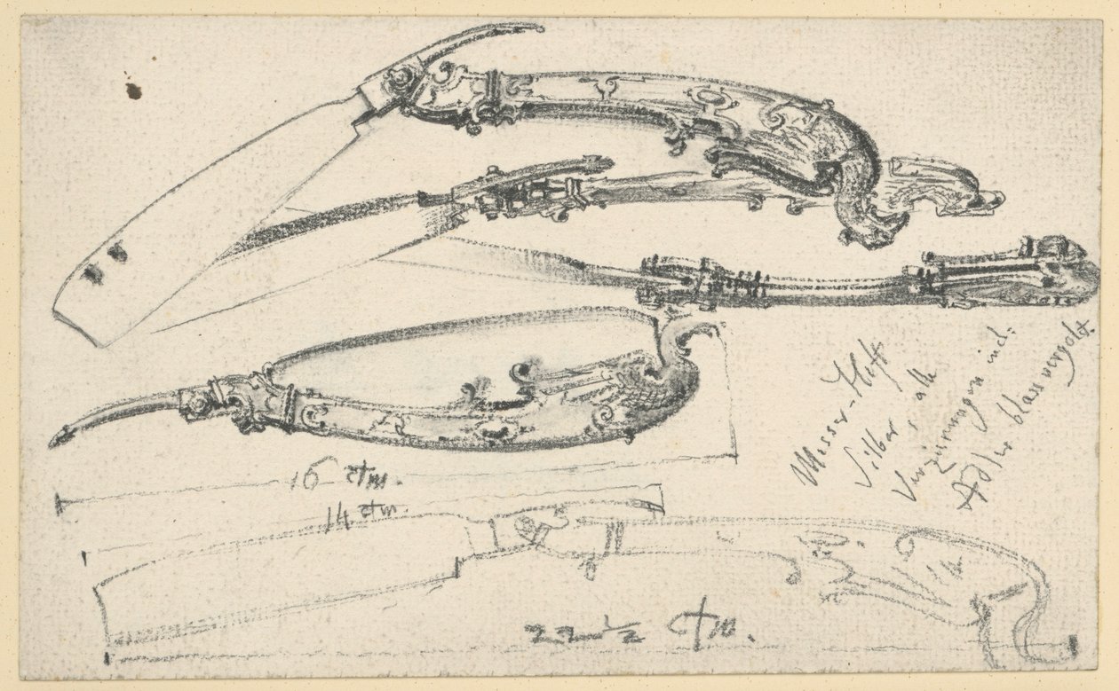 Rasoio, forse proveniente dal tavolo da caccia e da lavoro del principe elettore Giovanni Giorgio I di Sassonia, Museo Storico, Dresda da Adolph Menzel