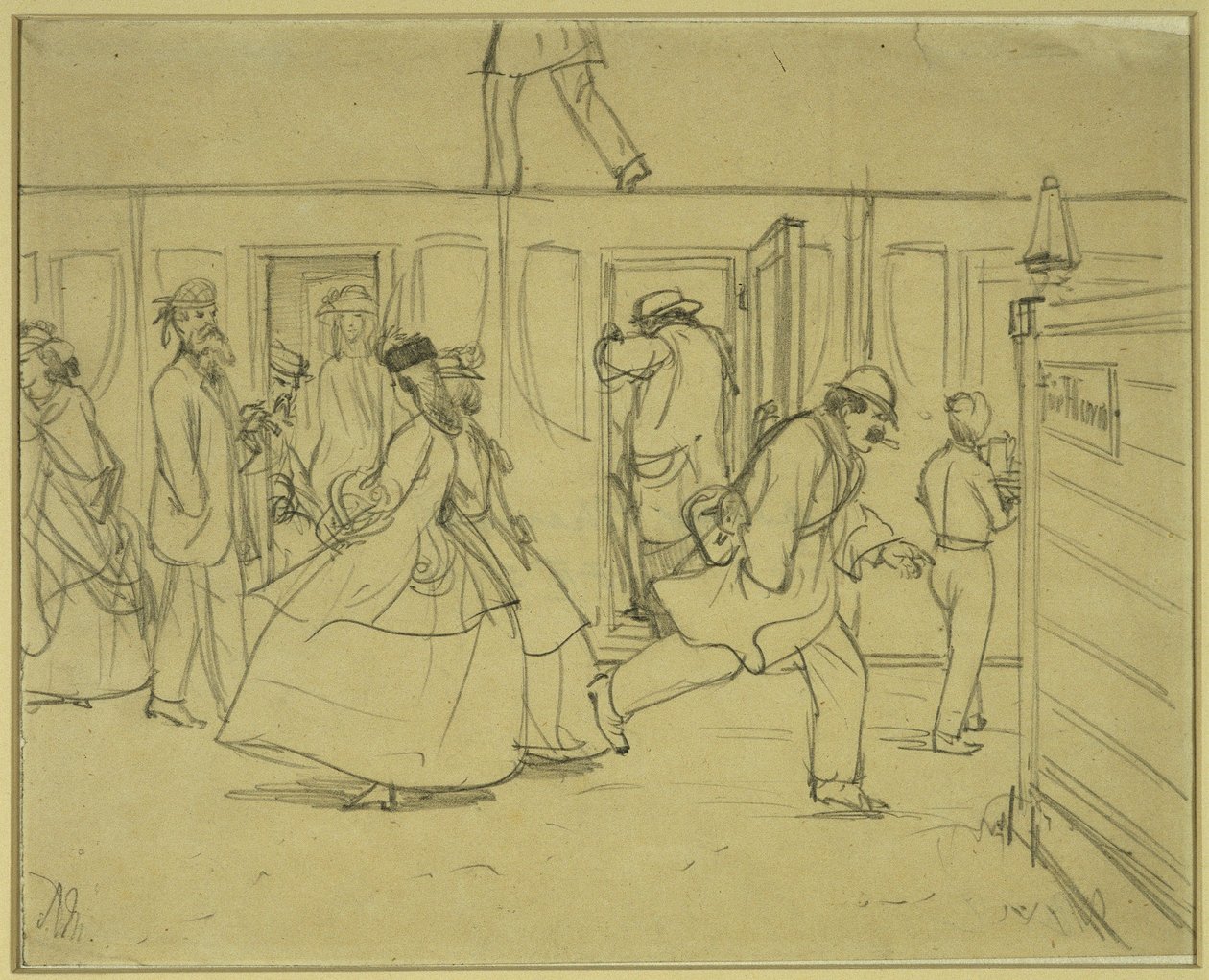 Viaggiatori alla stazione ferroviaria («Per signori») da Adolph Menzel