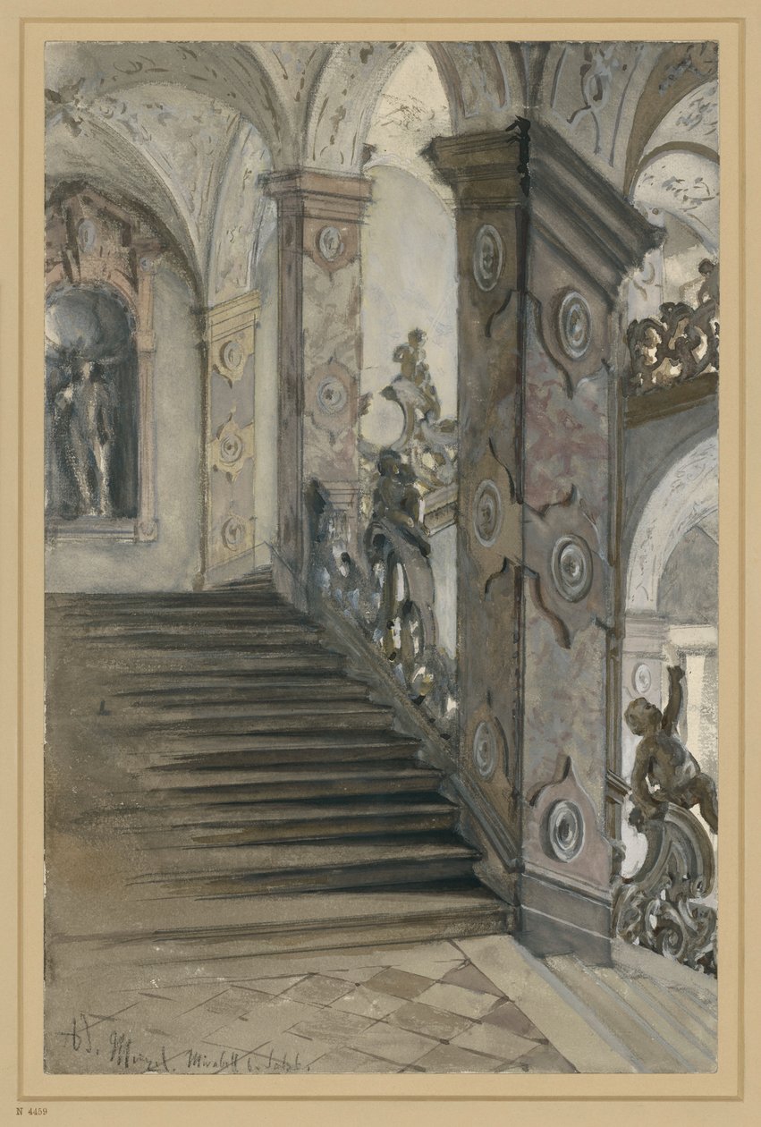 Castello di Mirabell, Salisburgo, scalone di Lucas von Hildebrandt da Adolph Menzel