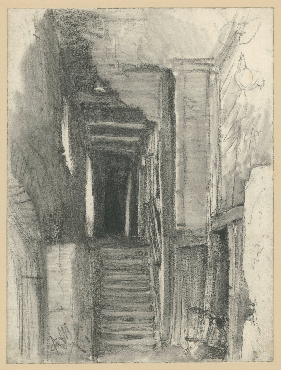 Scala e corridoio in un antico casale da Adolph Menzel