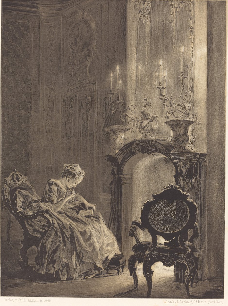 Donna davanti al fuoco da Adolph Menzel