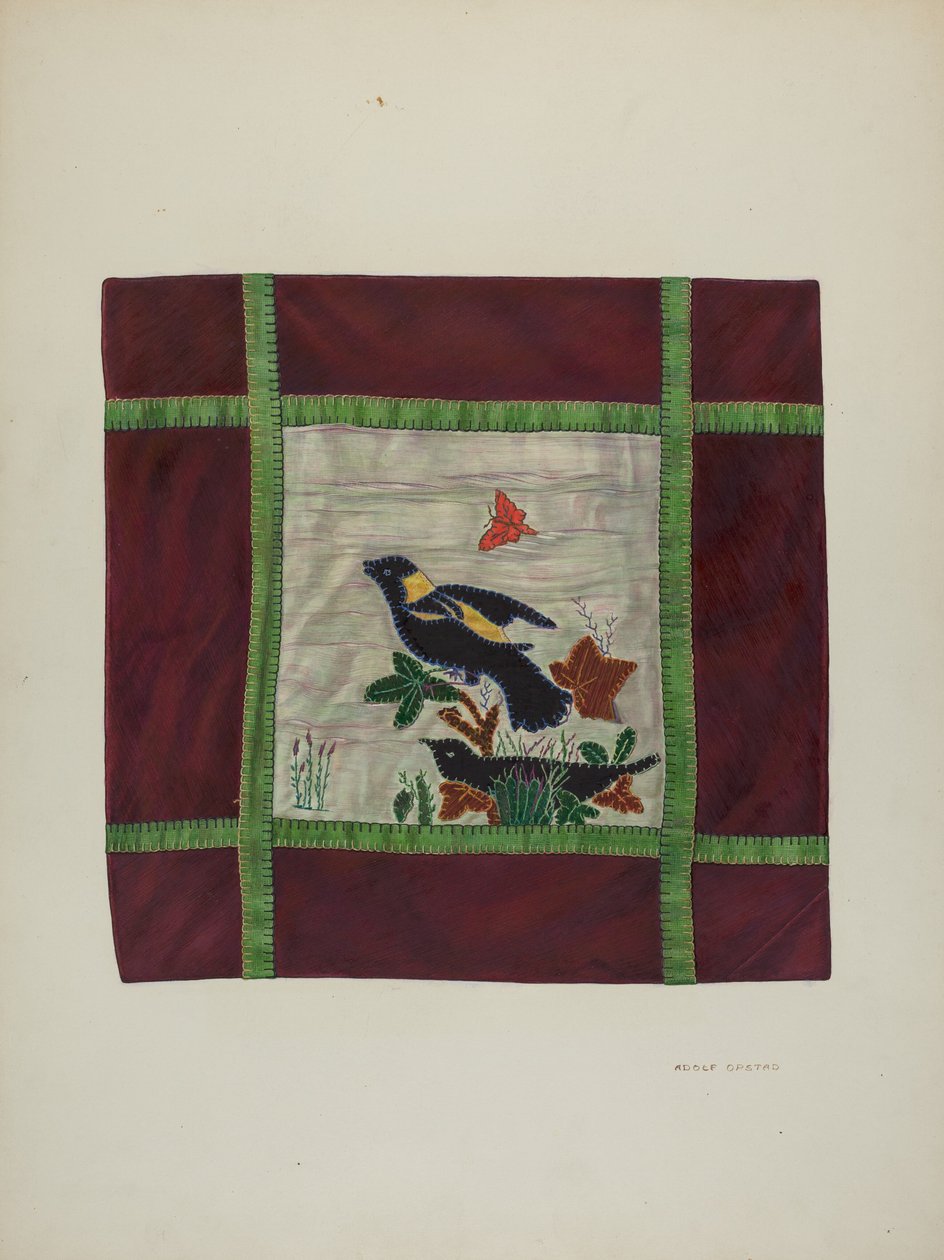 Dettaglio di coperta applique, 1941 da Adolph Opstad