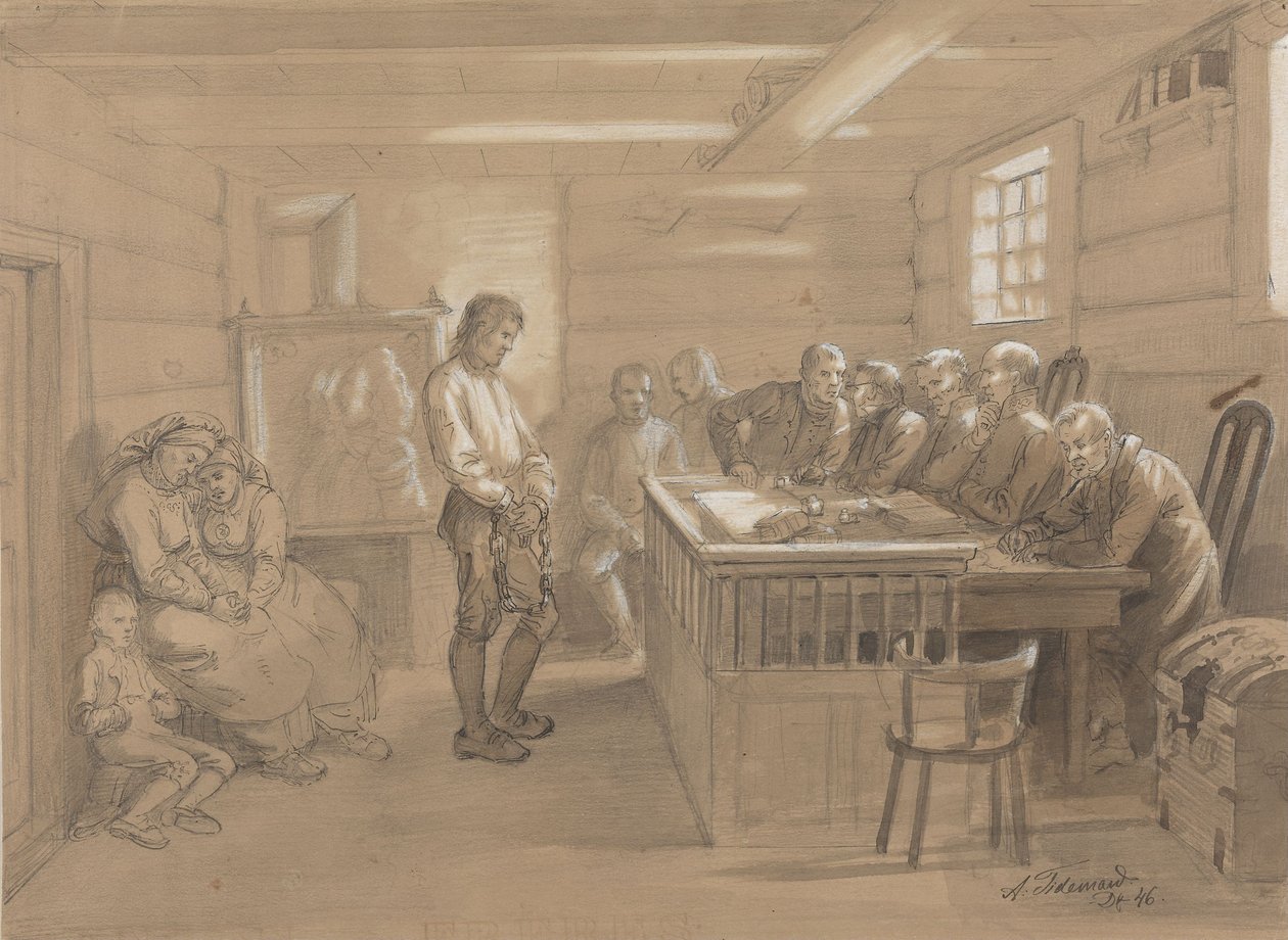 Una scena giudiziaria in campagna da Adolph Tidemand