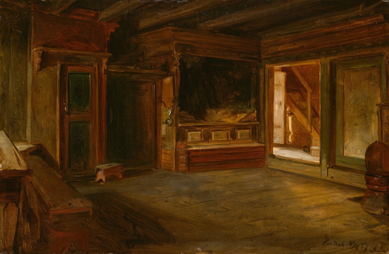 Interno di una fattoria di Sandak da Adolph Tidemand