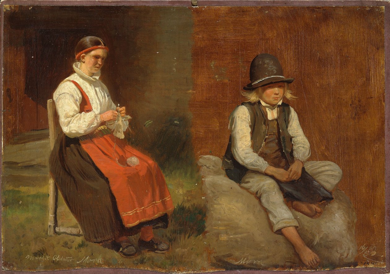 Studi di figura da Mora, in Svezia da Adolph Tidemand